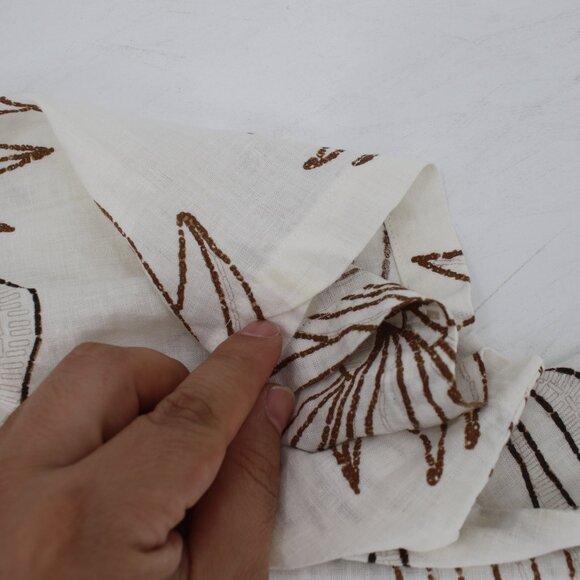 Folk White and Brown Casual Button Down Shirt - Picture 9 of 13